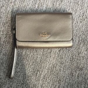 Coach Metallic Wristlet Clutch